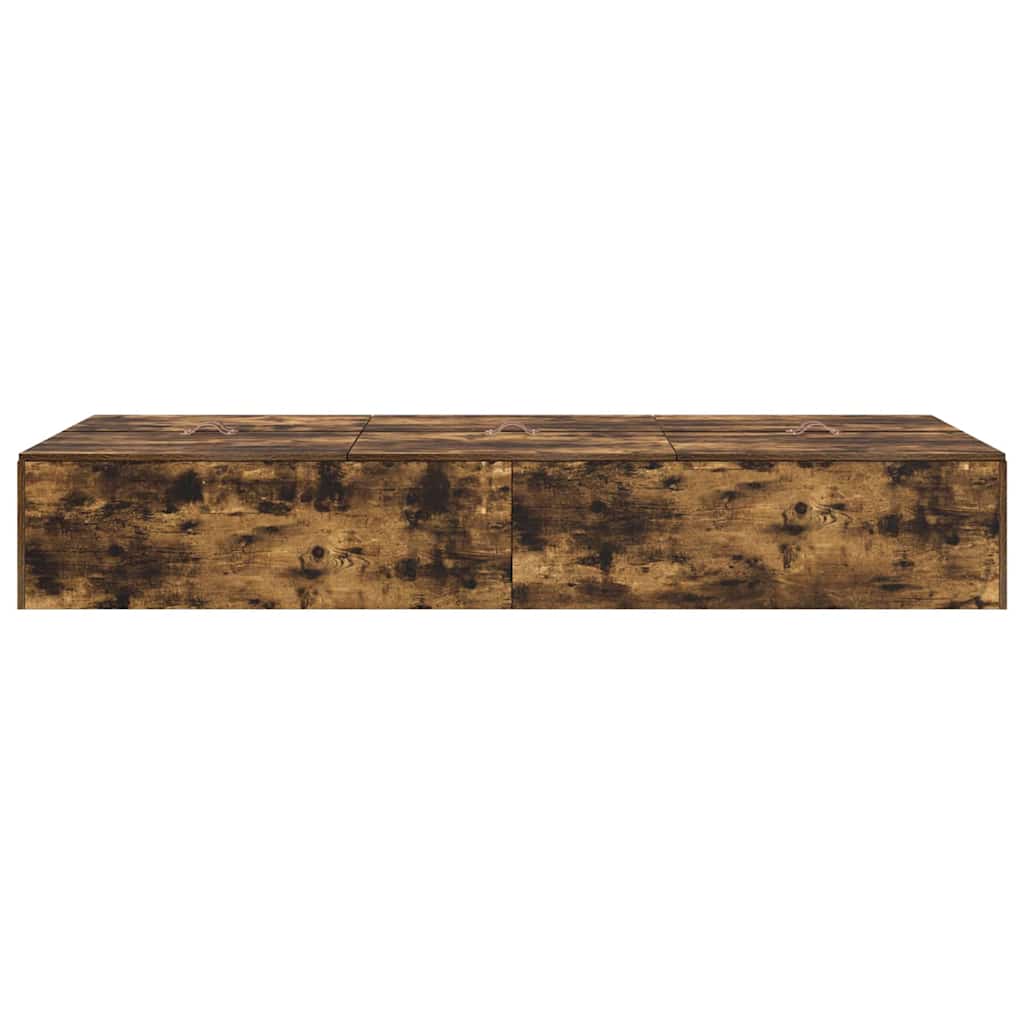 vidaXL Rama łóżka z miejscem na przechowywanie Dąb wędzony 80 x 200 cm