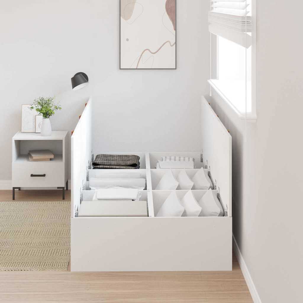 vidaXL Rama łóżka z miejscem na przechowywanie Biały 90 x 200 cm