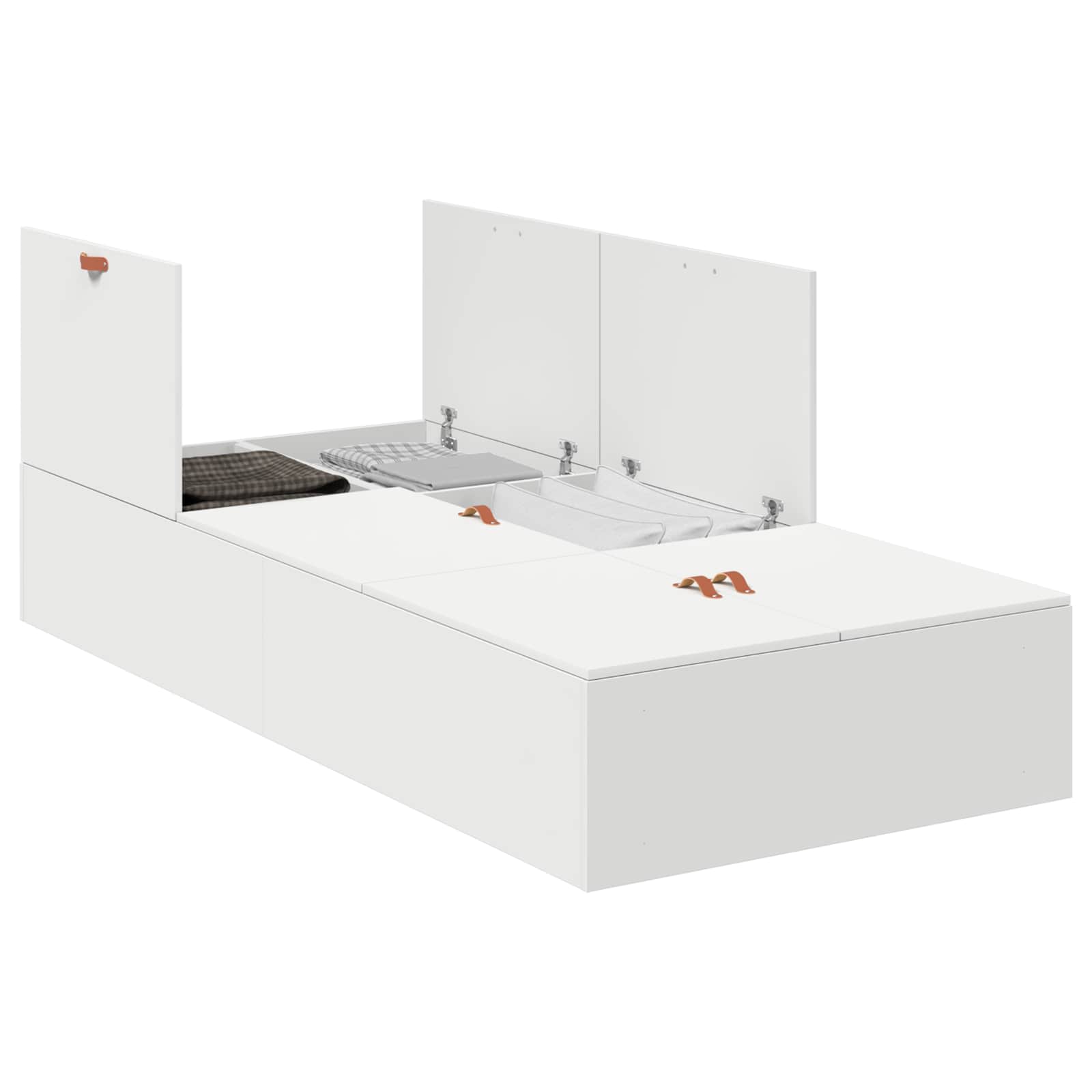 vidaXL Rama łóżka z miejscem na przechowywanie Biały 90 x 200 cm