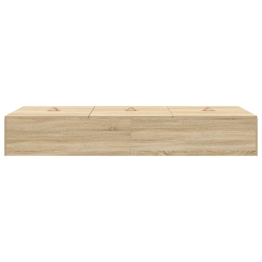 vidaXL Rama łóżka z miejscem na przechowywanie Dąb Sonoma 90 x 200 cm