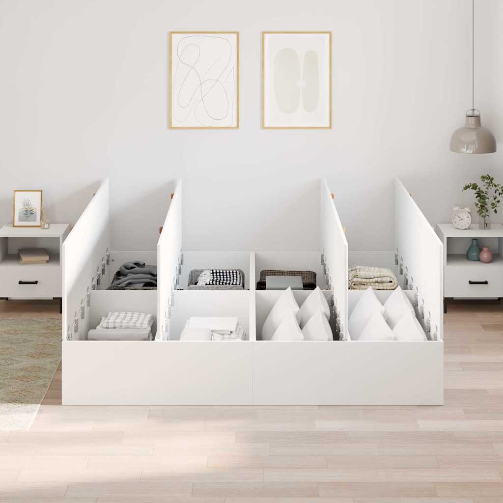 vidaXL Rama łóżka z miejscem na przechowywanie Biały 200 x 200 cm