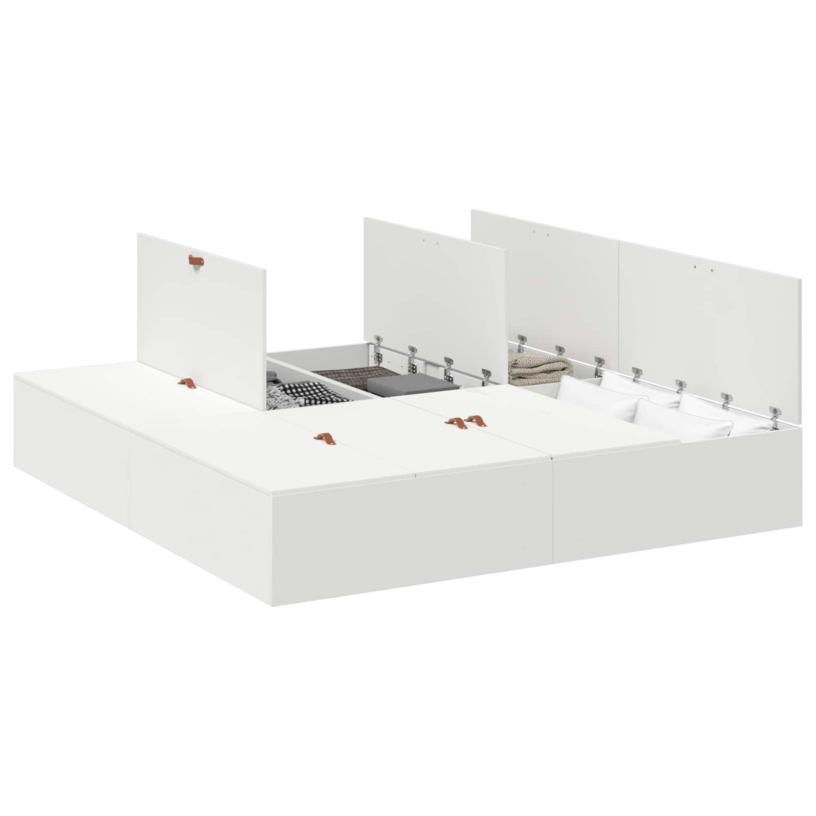 vidaXL Rama łóżka z miejscem na przechowywanie Biały 200 x 200 cm