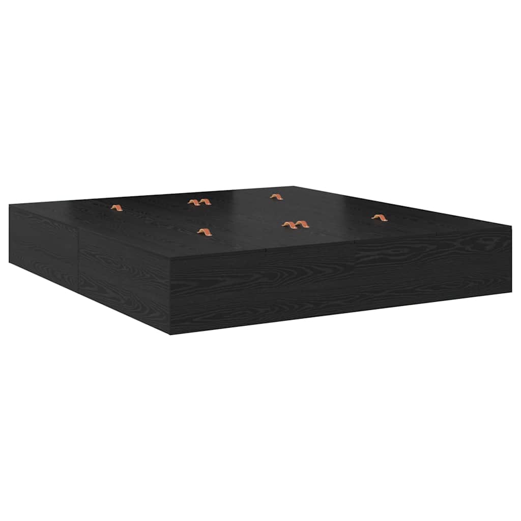 vidaXL Rama łóżka z miejscem na przechowywanie Czarny Dąb 200 x 200 cm