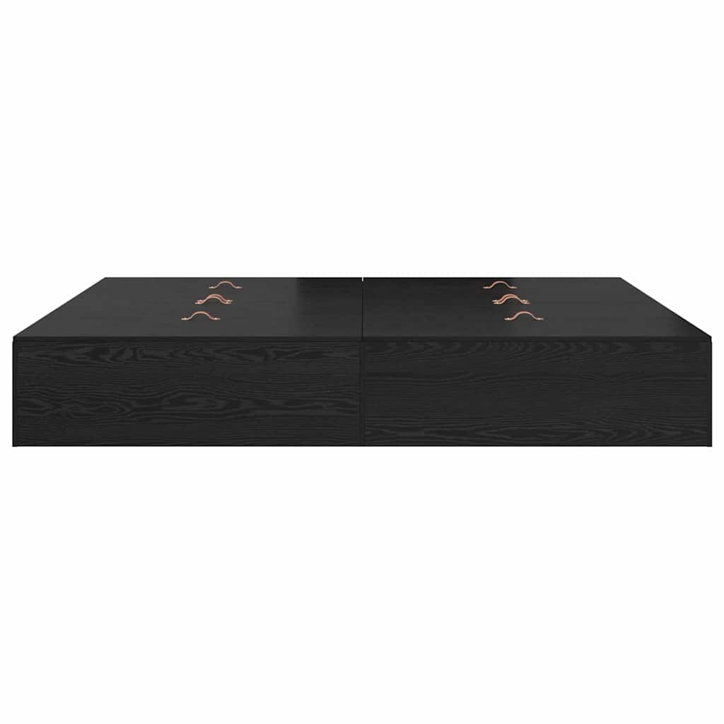 vidaXL Rama łóżka z miejscem na przechowywanie Czarny Dąb 200 x 200 cm