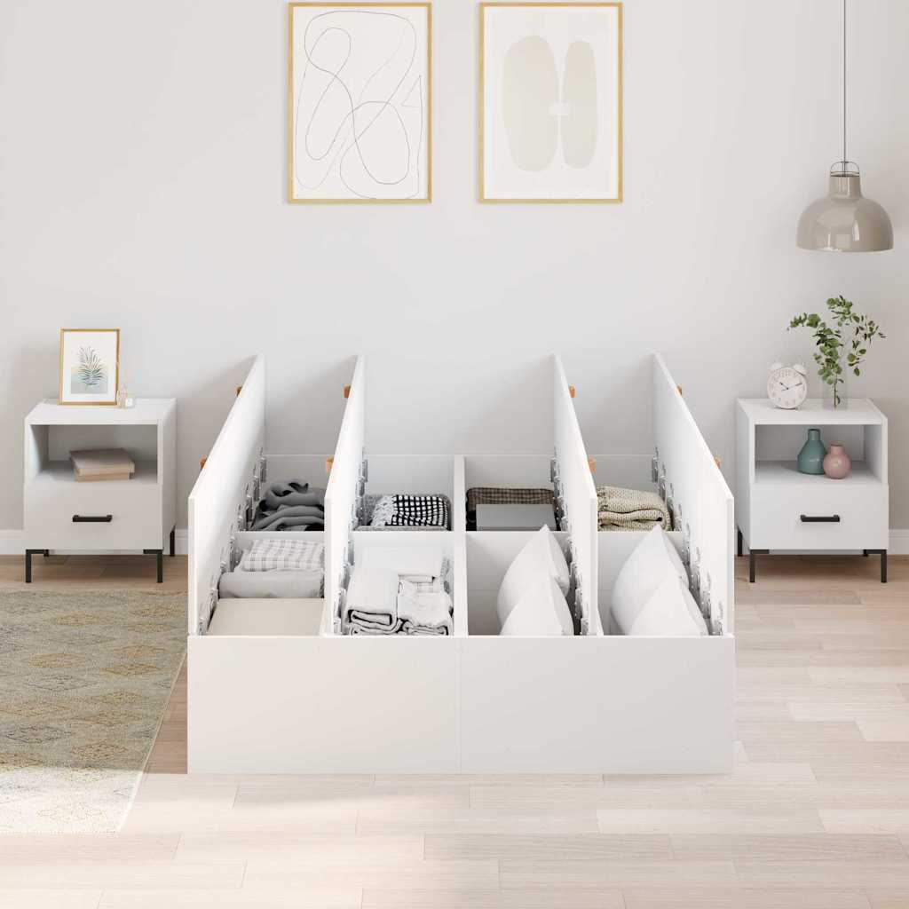 vidaXL Rama łóżka z miejscem na przechowywanie Biały 120 x 200 cm