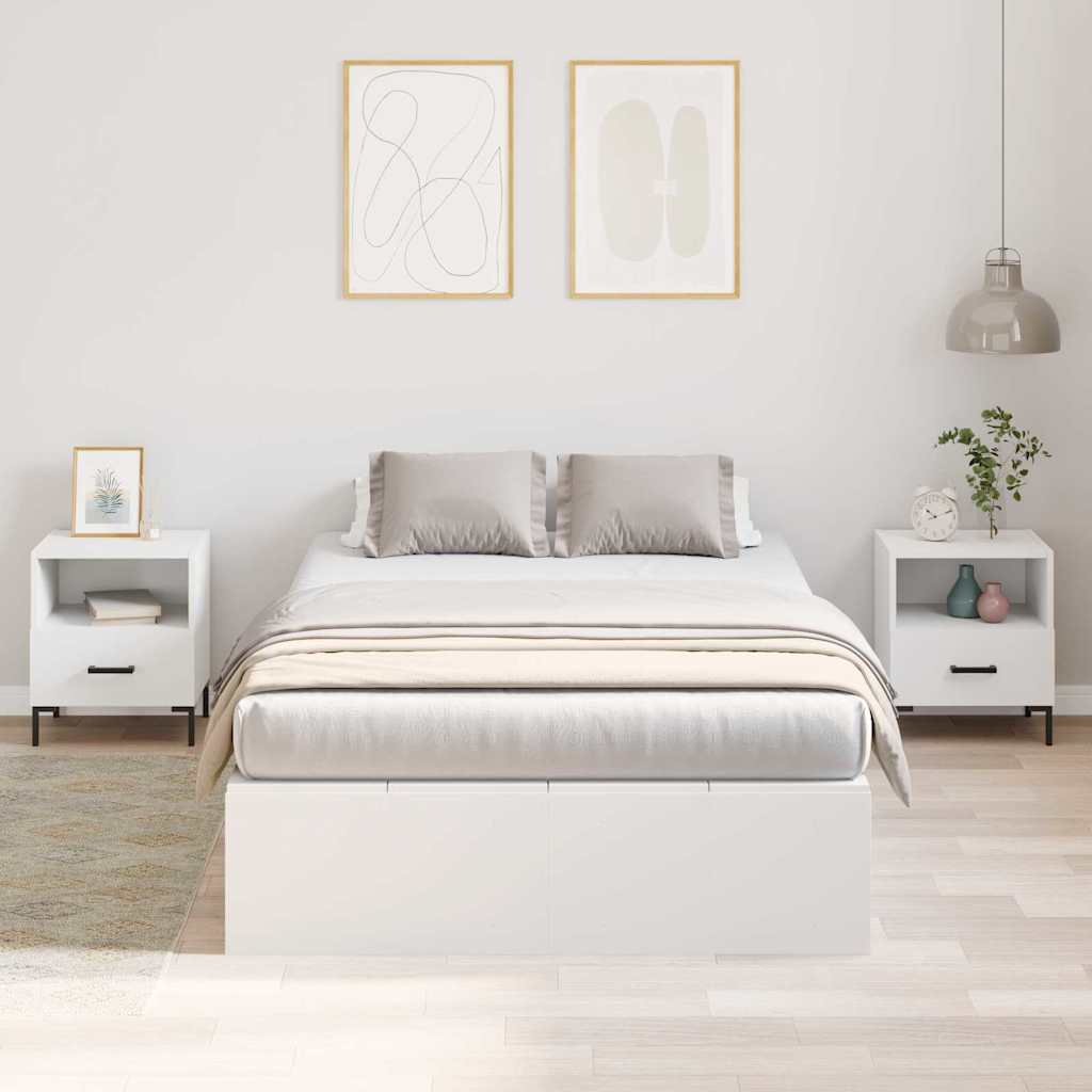 vidaXL Rama łóżka z miejscem na przechowywanie Biały 120 x 200 cm