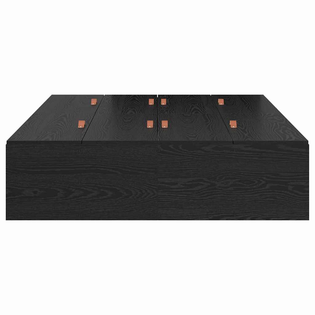 vidaXL Rama łóżka z miejscem na przechowywanie Czarny Dąb 120 x 200 cm