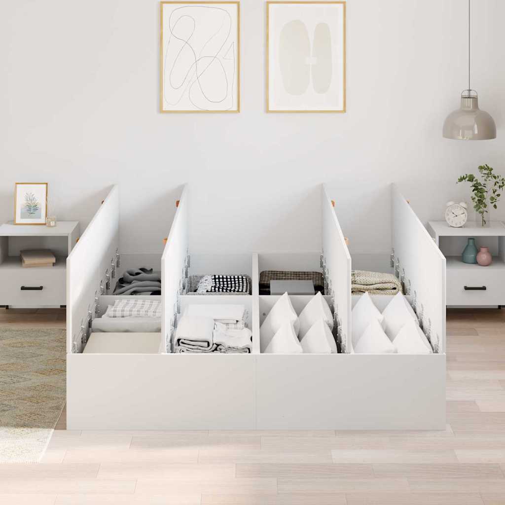 vidaXL Rama łóżka z miejscem na przechowywanie Biały 140 x 200 cm