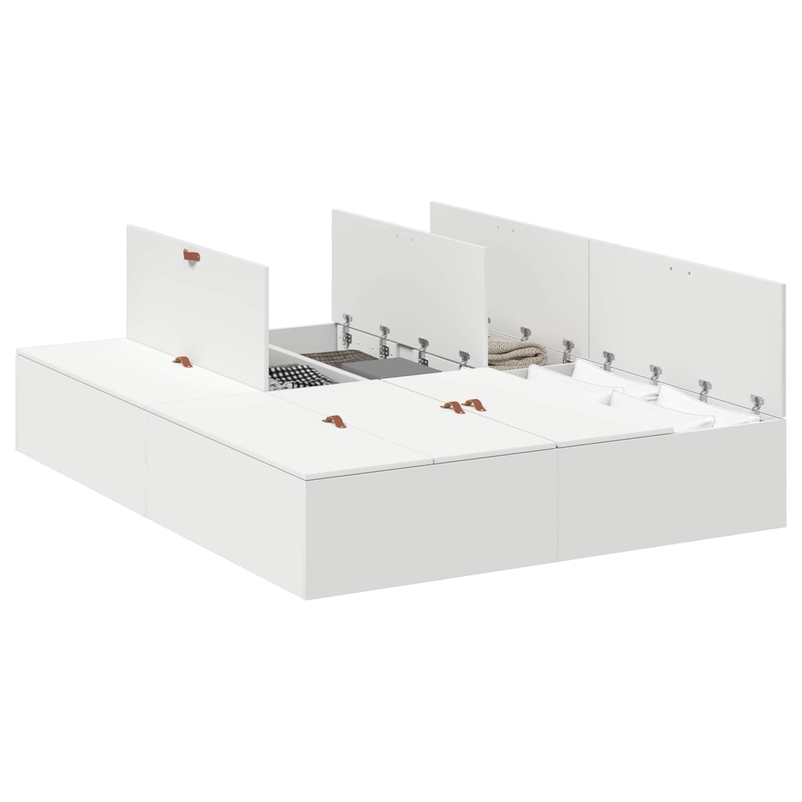 vidaXL Rama łóżka z miejscem na przechowywanie Biały 150 x 200 cm