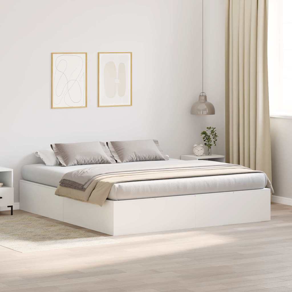 vidaXL Rama łóżka z miejscem na przechowywanie Biały 180 x 200 cm