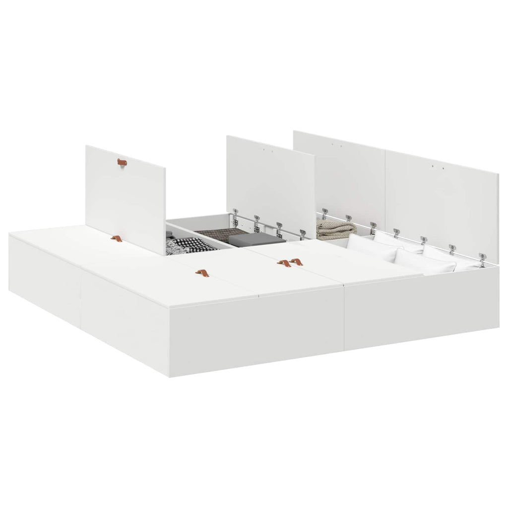 vidaXL Rama łóżka z miejscem na przechowywanie Biały 180 x 200 cm