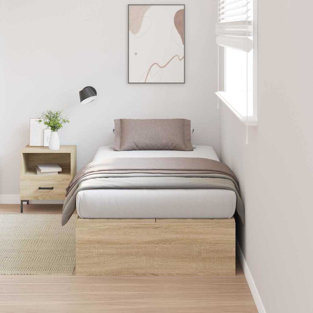 vidaXL Rama łóżka z miejscem na przechowywanie Dąb Sonoma 90 x 190 cm