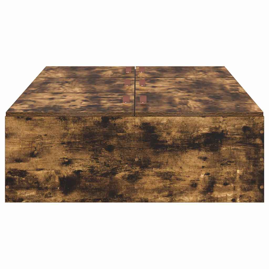 vidaXL Rama łóżka z miejscem na przechowywanie Dąb wędzony 90 x 190 cm