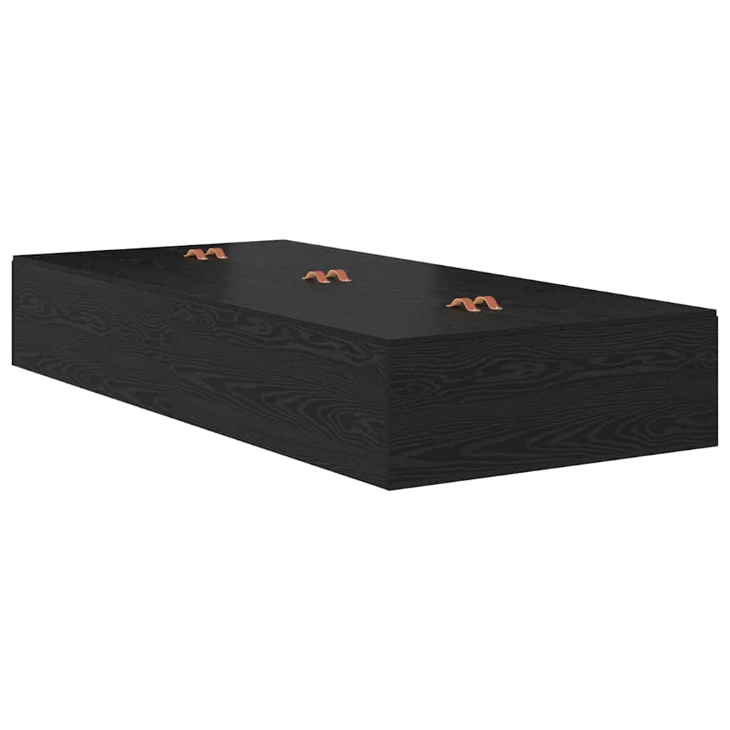 vidaXL Rama łóżka z miejscem na przechowywanie Czarny Dąb 70 x 190 cm