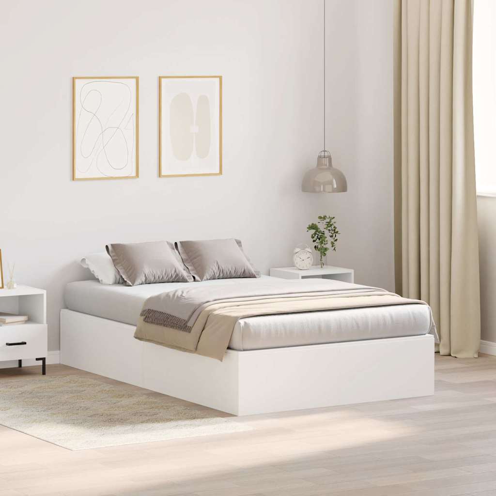 vidaXL Rama łóżka z miejscem na przechowywanie Biały 120 x 190 cm