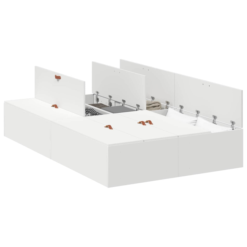 vidaXL Rama łóżka z miejscem na przechowywanie Biały 120 x 190 cm