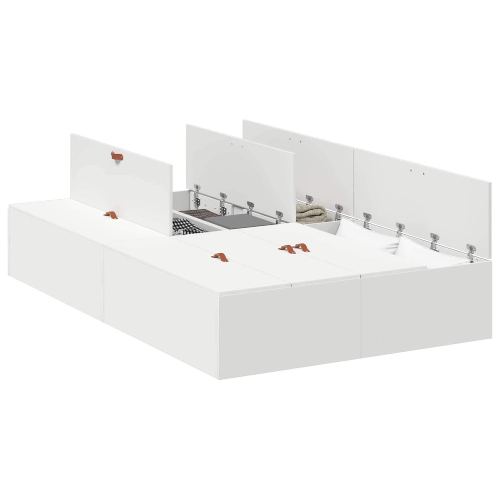 vidaXL Rama łóżka z miejscem na przechowywanie Biały 120 x 190 cm