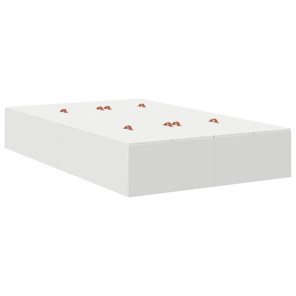 vidaXL Rama łóżka z miejscem na przechowywanie Biały 120 x 190 cm