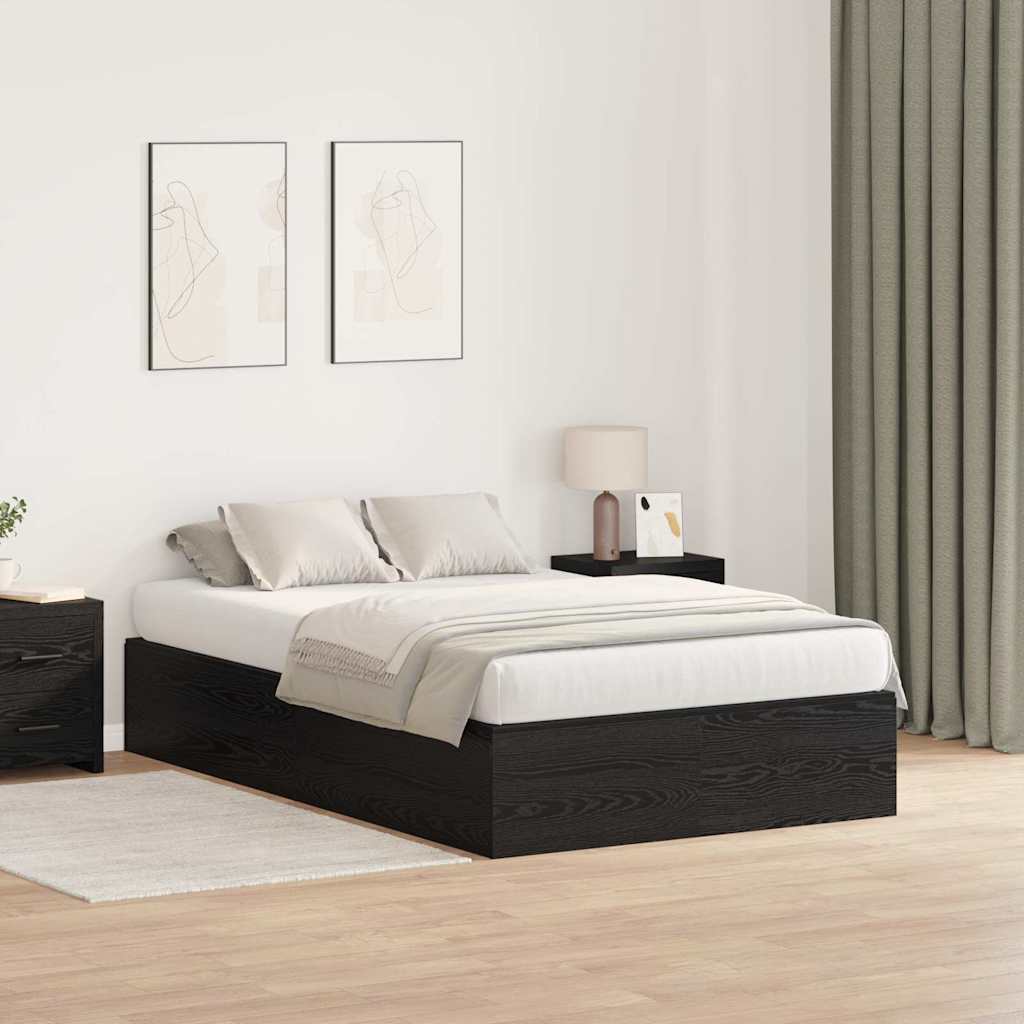vidaXL Rama łóżka z miejscem na przechowywanie Czarny Dąb 120 x 190 cm