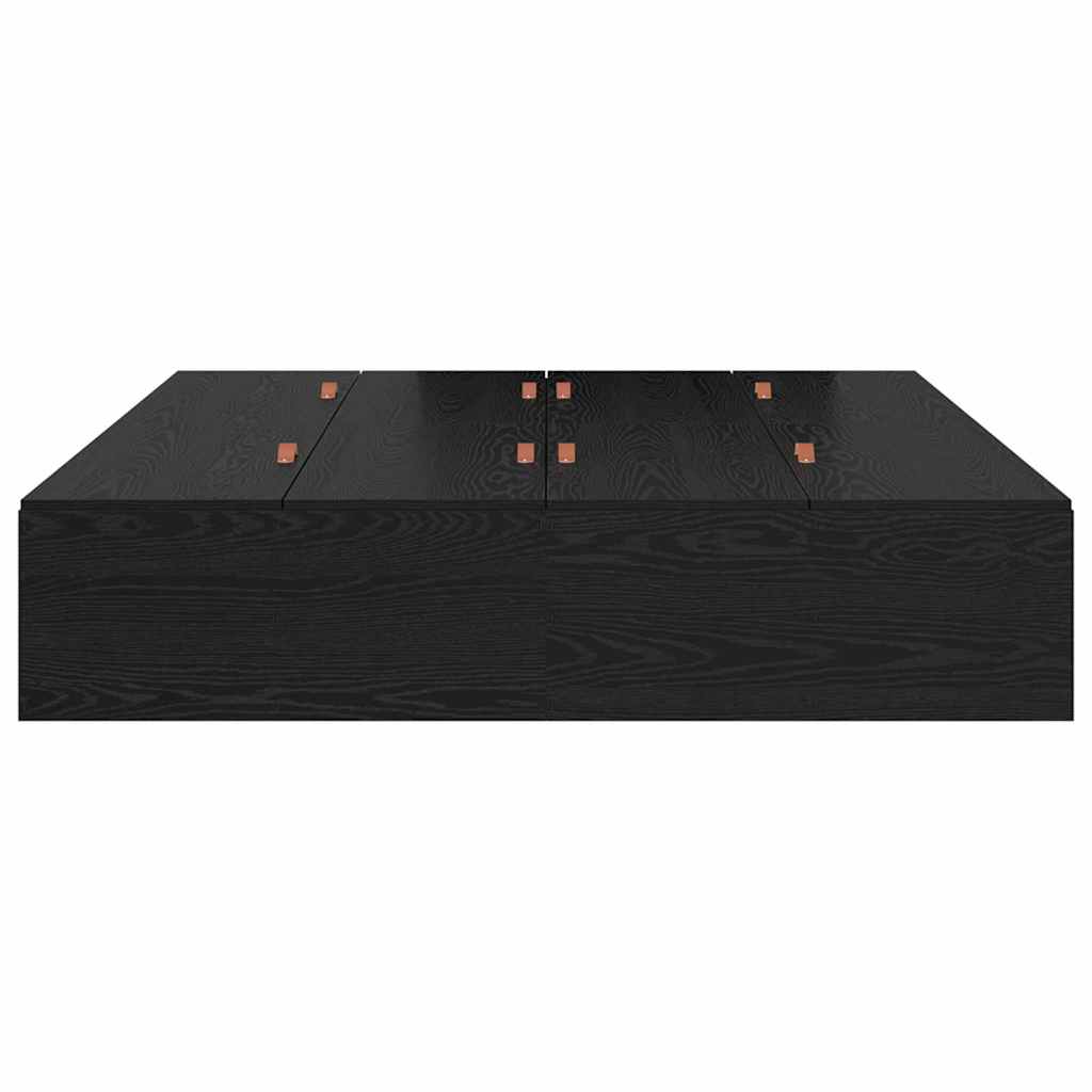 vidaXL Rama łóżka z miejscem na przechowywanie Czarny Dąb 140 x 190 cm