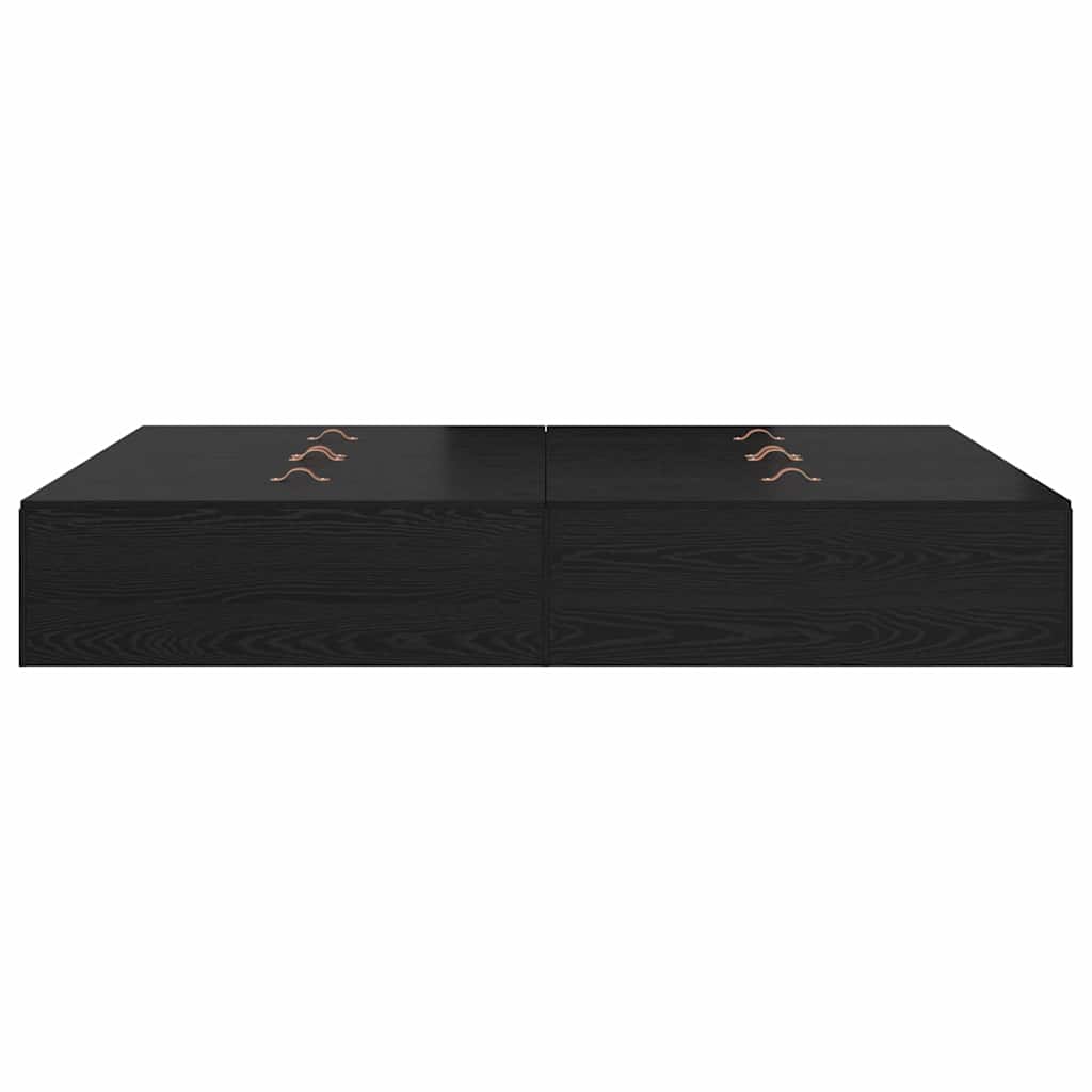 vidaXL Rama łóżka z miejscem na przechowywanie Czarny Dąb 140 x 190 cm