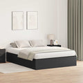 vidaXL Rama łóżka z miejscem na przechowywanie Czarny Dąb 135 x 190 cm