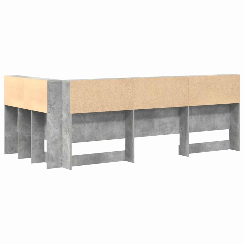 vidaXL Zagłówek do przechowywania z półką Betonowy szary 80 cm