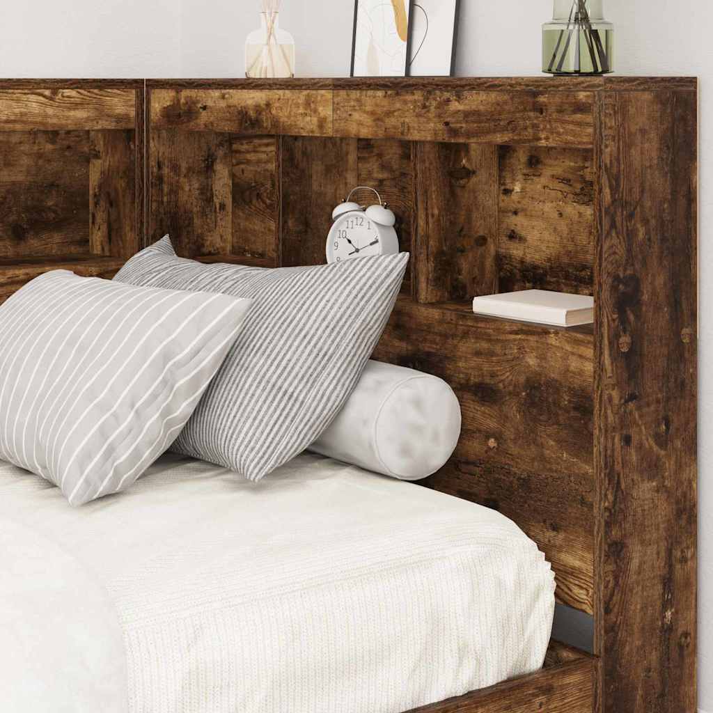 vidaXL Zagłówek do przechowywania z półką Dąb wędzony 80 cm