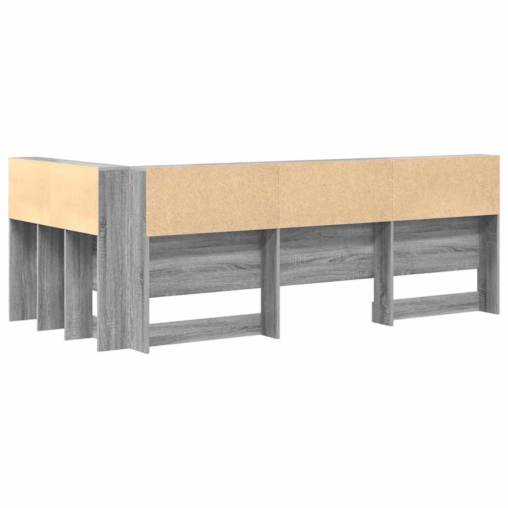 vidaXL Zagłówek do przechowywania z półką Szary Sonoma 80 cm