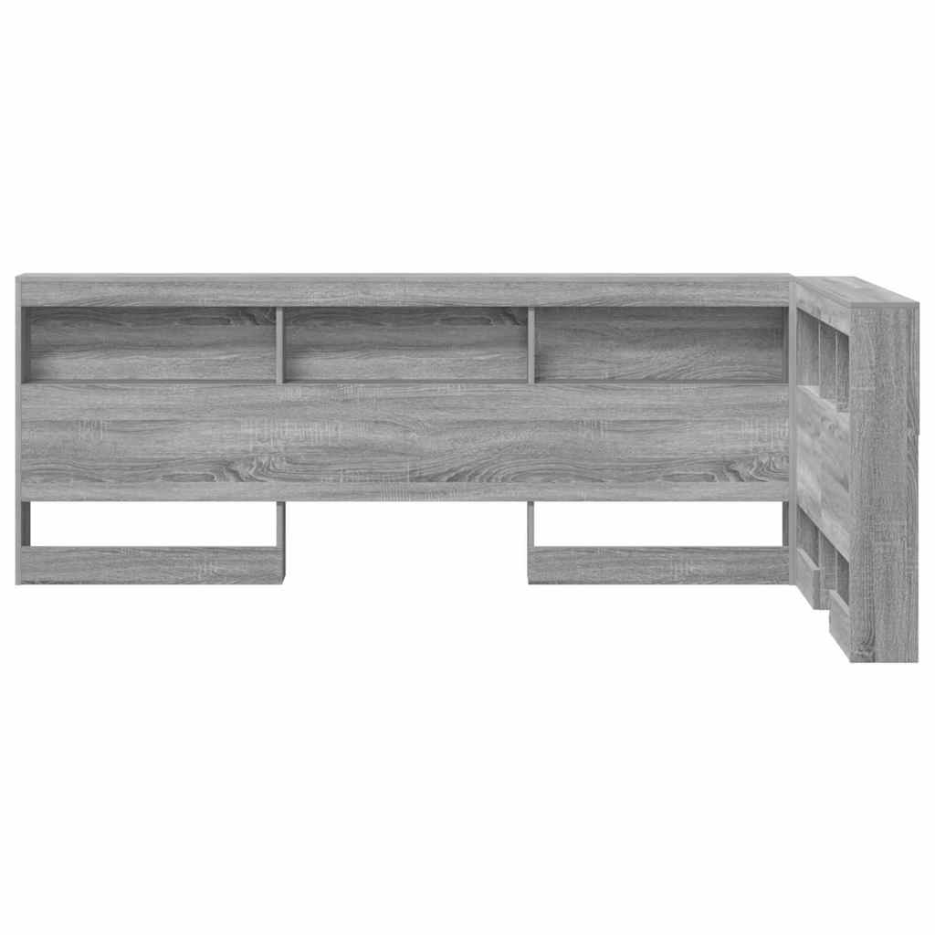 vidaXL Zagłówek do przechowywania z półką Szary Sonoma 90 cm