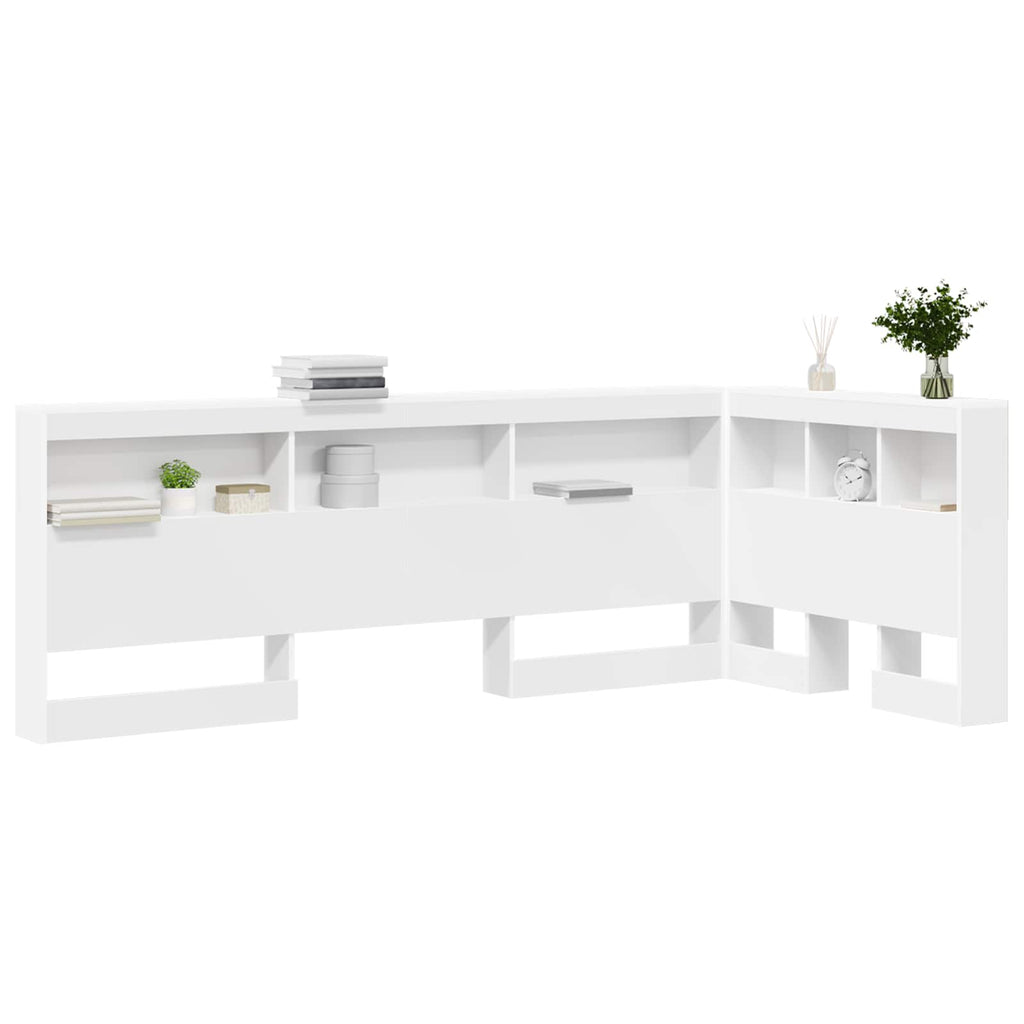 vidaXL Zagłówek do przechowywania Biały 100 cm Materiał drewnopochodny