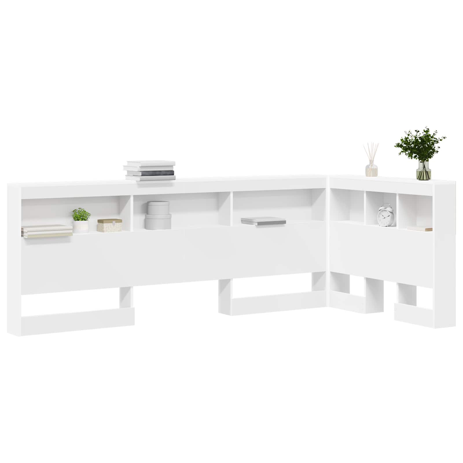 vidaXL Zagłówek do przechowywania Biały 100 cm Materiał drewnopochodny