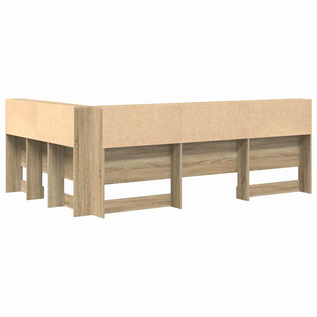 vidaXL Zagłówek do przechowywania z półką Dąb Sonoma 120 cm