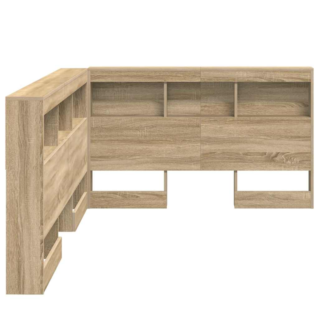 vidaXL Zagłówek do przechowywania z półką Dąb Sonoma 120 cm
