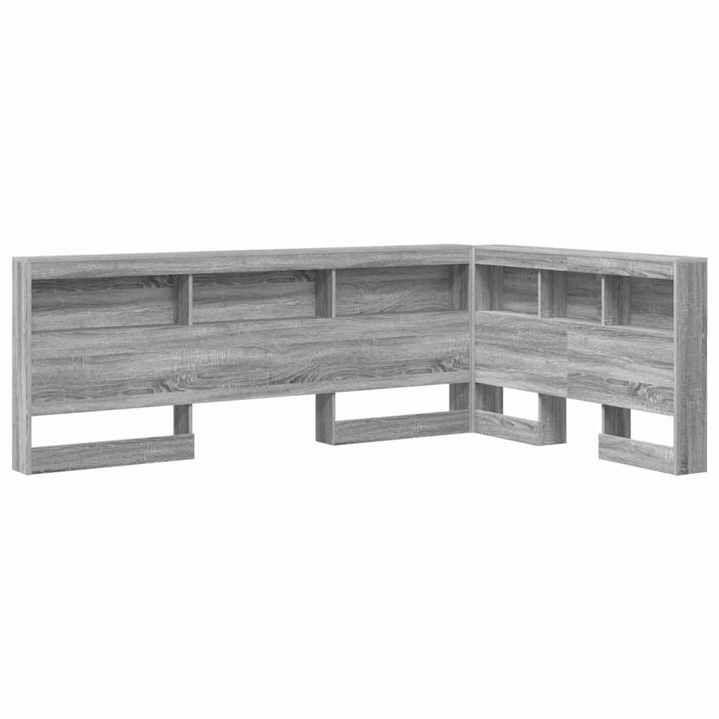vidaXL Zagłówek do przechowywania z półką Szary Sonoma 120 cm