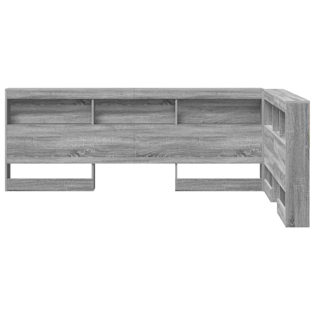 vidaXL Zagłówek do przechowywania z półką Szary Sonoma 120 cm