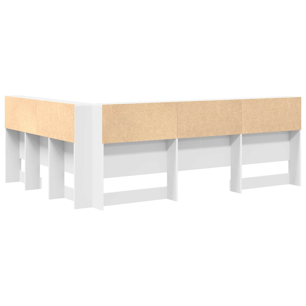 vidaXL Zagłówek do przechowywania Biały 140 cm Materiał drewnopochodny