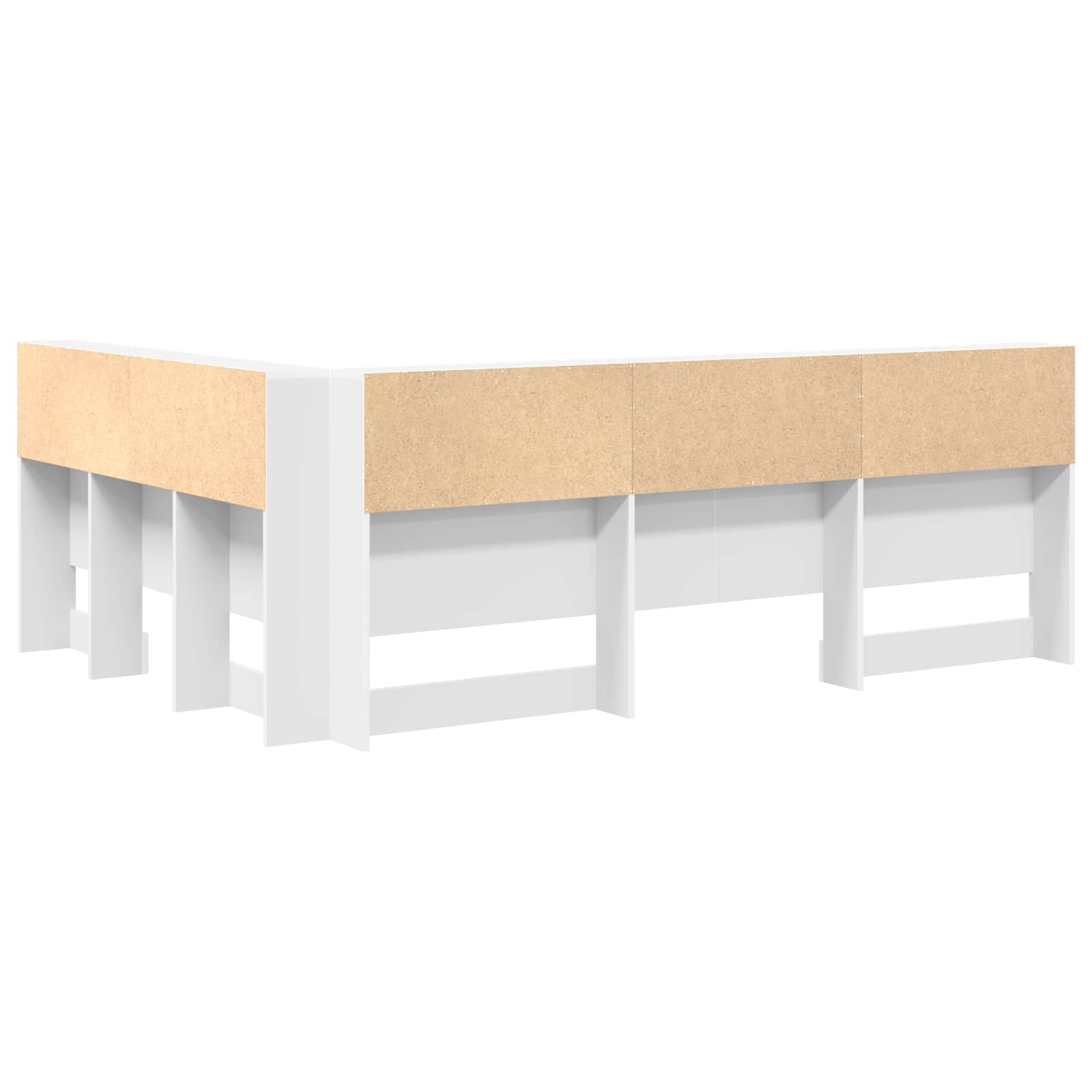 vidaXL Zagłówek do przechowywania Biały 140 cm Materiał drewnopochodny