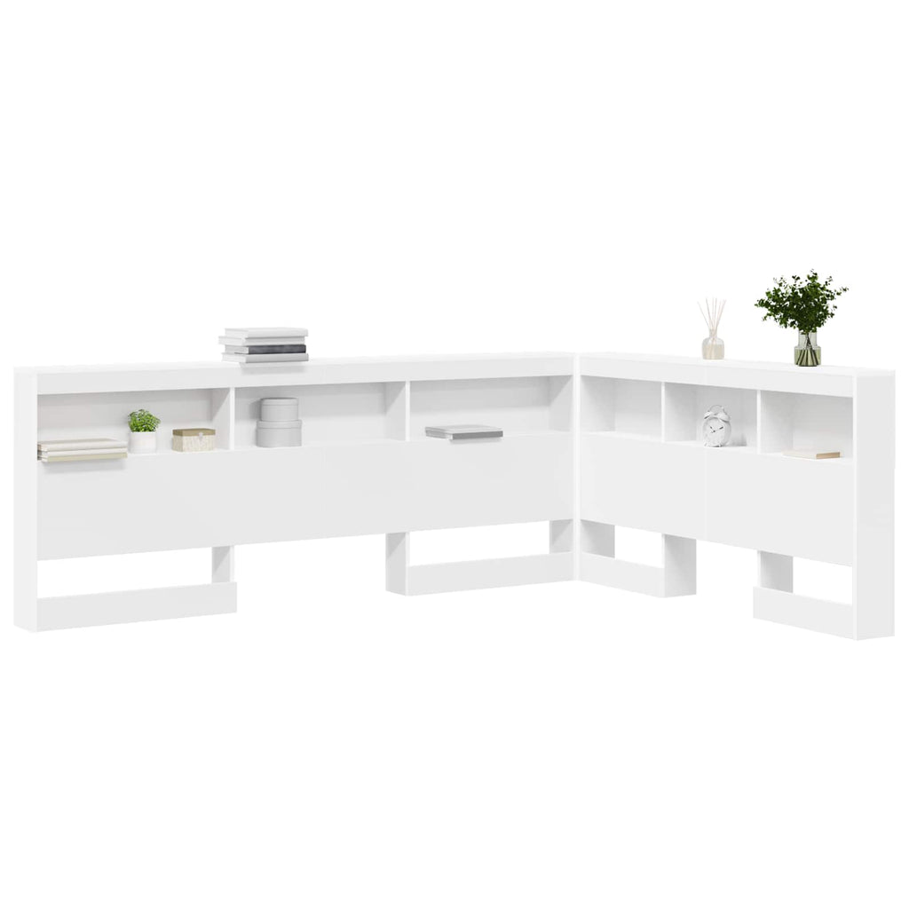 vidaXL Zagłówek do przechowywania Biały 140 cm Materiał drewnopochodny