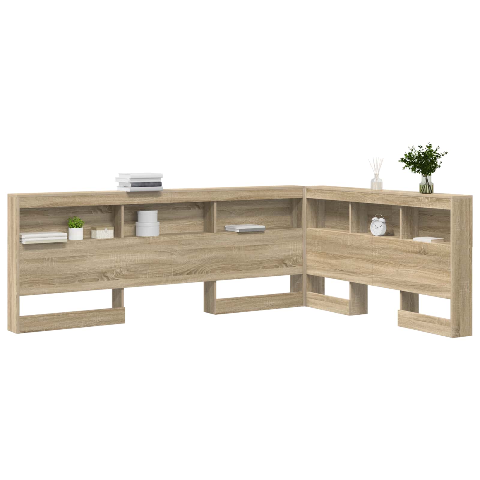 vidaXL Zagłówek do przechowywania z półką Dąb Sonoma 140 cm