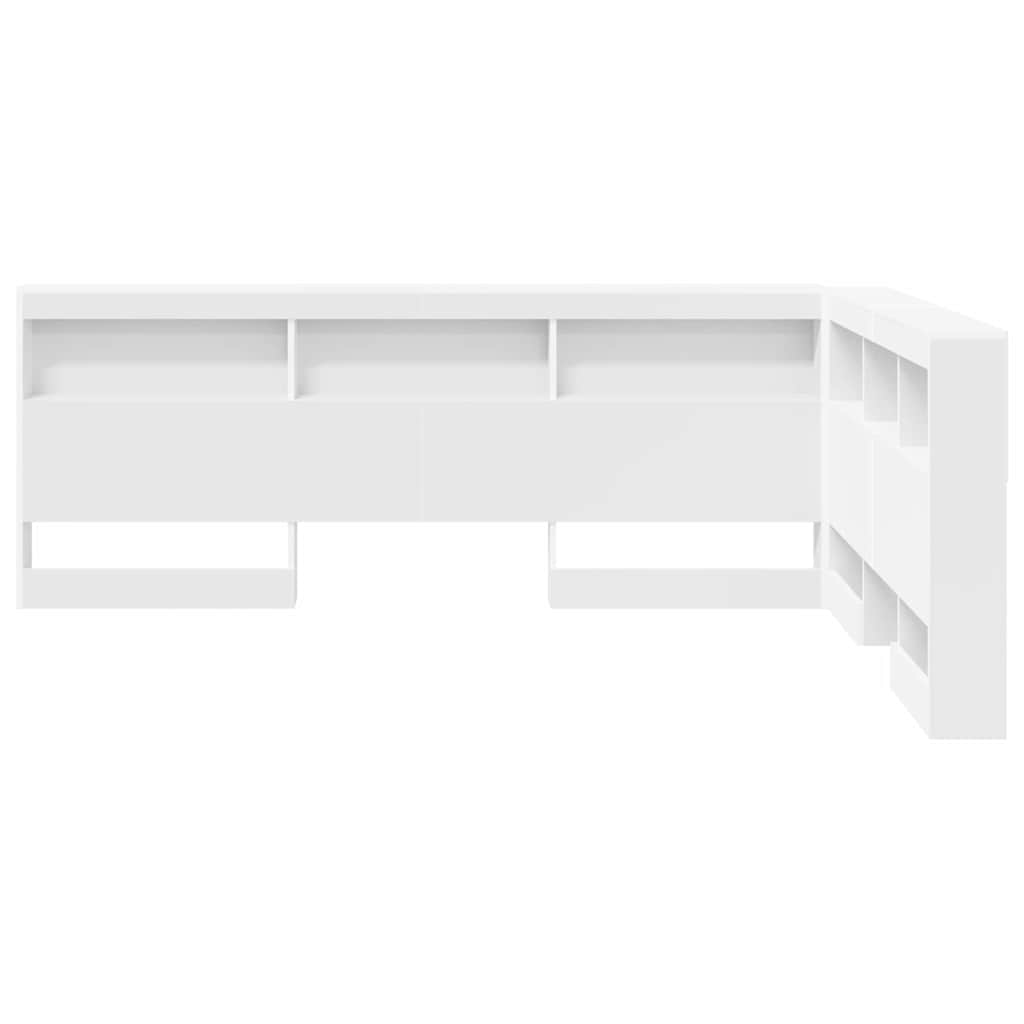 vidaXL Zagłówek do przechowywania Biały 150 cm Materiał drewnopochodny
