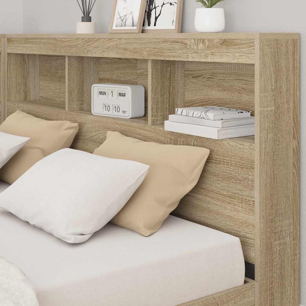 vidaXL Zagłówek do przechowywania z półką Dąb Sonoma 150 cm