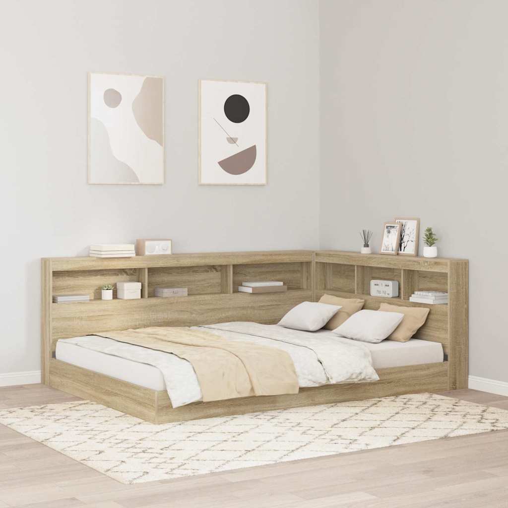 vidaXL Zagłówek do przechowywania z półką Dąb Sonoma 150 cm