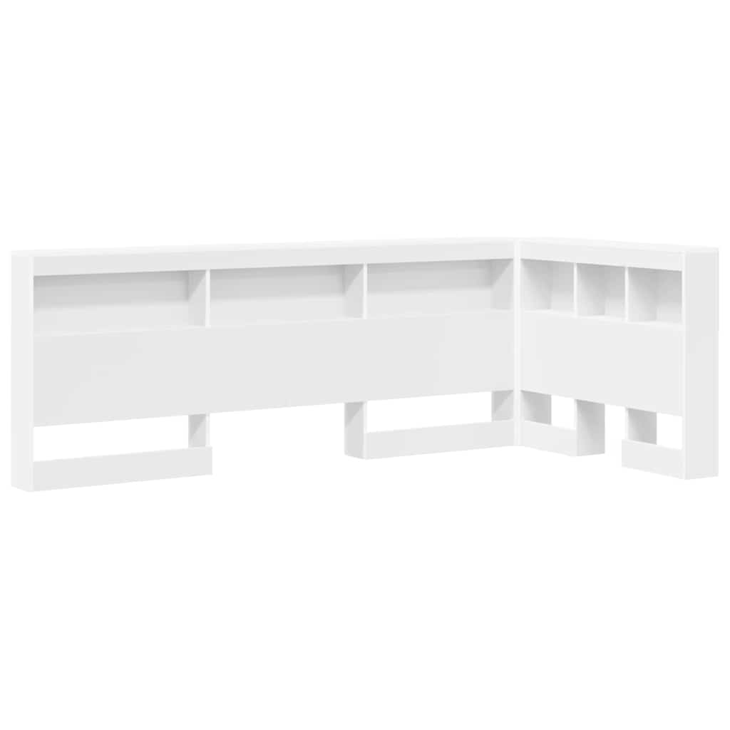 vidaXL Zagłówek do przechowywania Biały 90 cm Materiał drewnopochodny