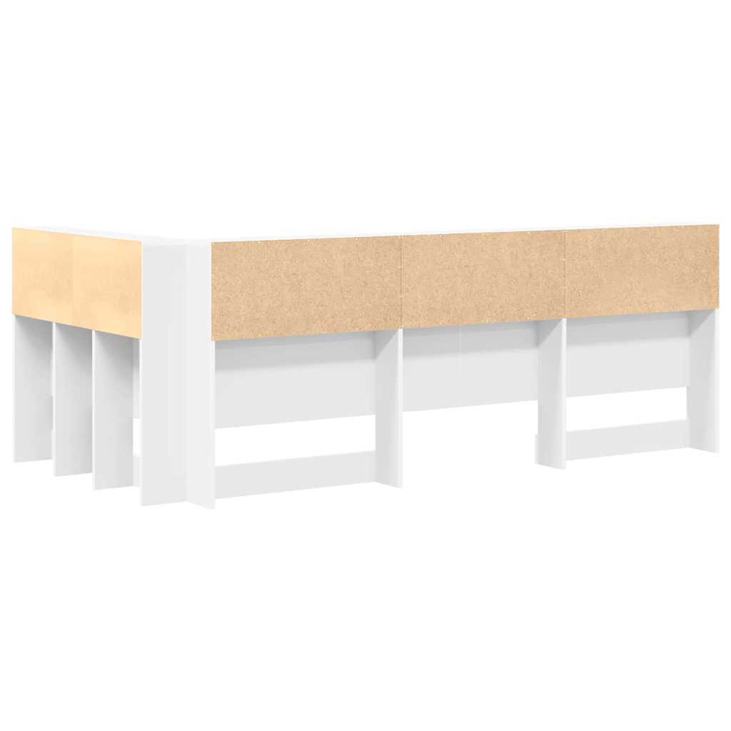 vidaXL Zagłówek do przechowywania Biały 90 cm Materiał drewnopochodny