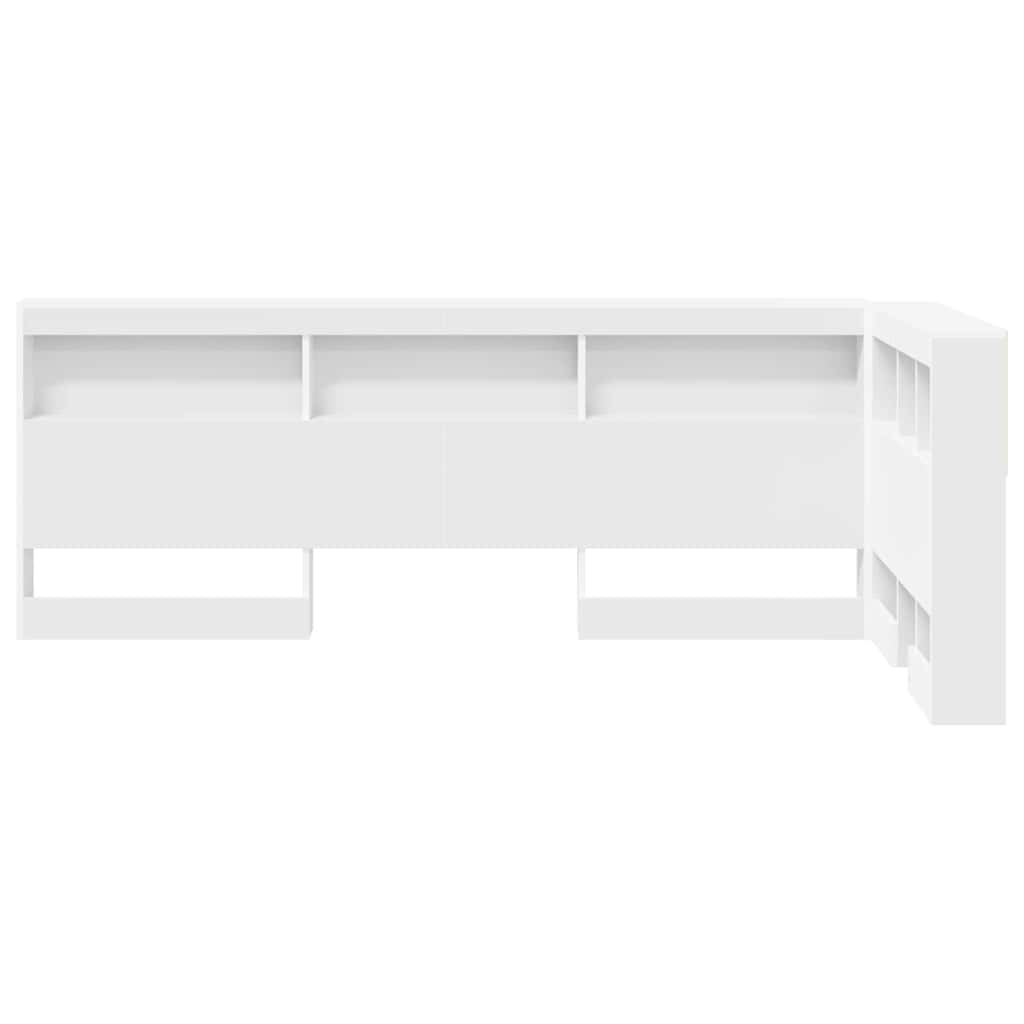 vidaXL Zagłówek do przechowywania Biały 90 cm Materiał drewnopochodny