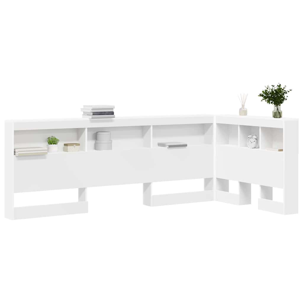 vidaXL Zagłówek do przechowywania Biały 90 cm Materiał drewnopochodny