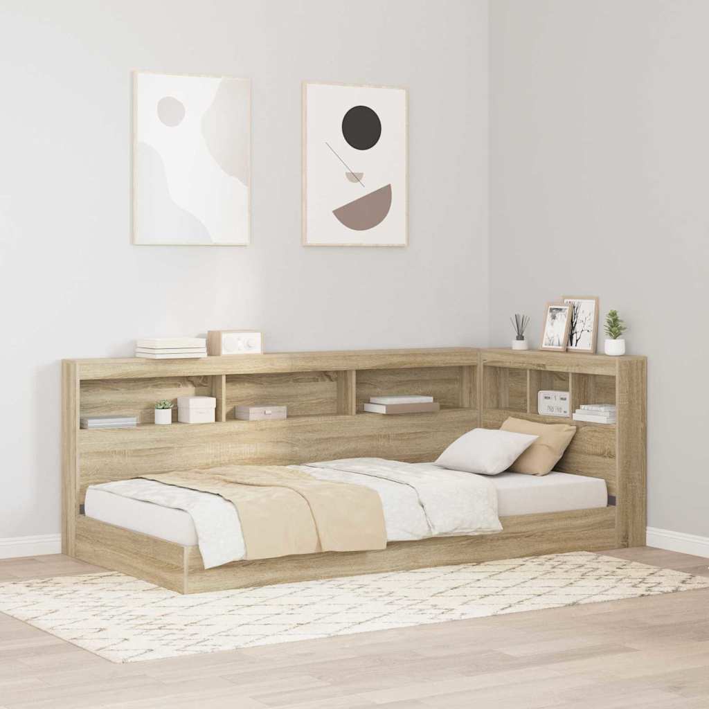 vidaXL Zagłówek do przechowywania z półką Dąb Sonoma 90 cm