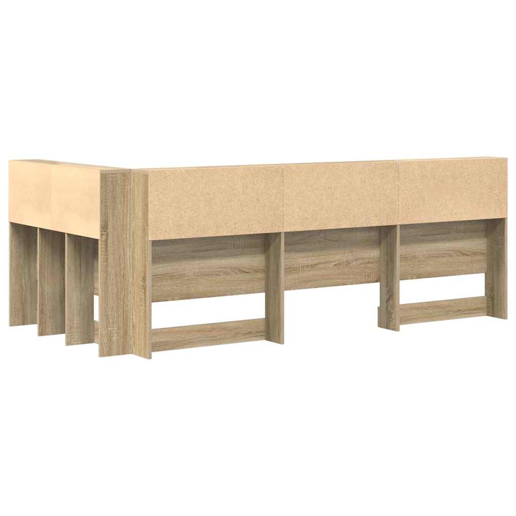 vidaXL Zagłówek do przechowywania z półką Dąb Sonoma 90 cm