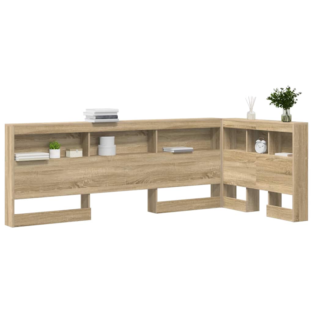 vidaXL Zagłówek do przechowywania z półką Dąb Sonoma 90 cm